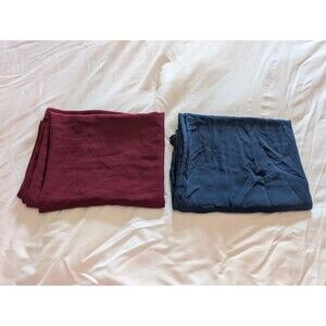 Modish By NM 70" x 27" Set Of Two Red Blue Chiffon Hijabs Head Wraps Scarves
